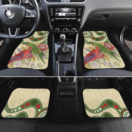 Australia Moluccan Eclectus Car Mats Australian Native Flowers Indigenous Art - Aussie Hoodie