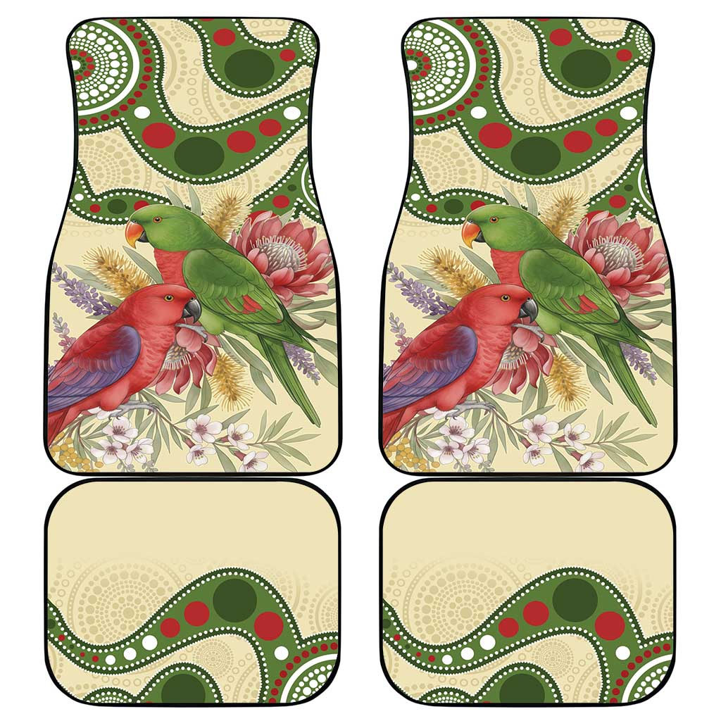 Australia Moluccan Eclectus Car Mats Australian Native Flowers Indigenous Art - Aussie Hoodie