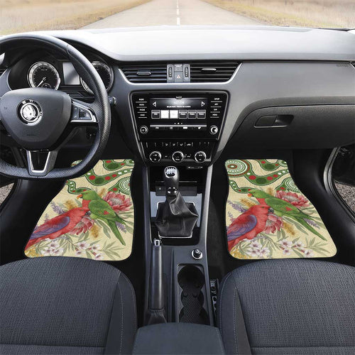 Australia Moluccan Eclectus Car Mats Australian Native Flowers Indigenous Art - Aussie Hoodie