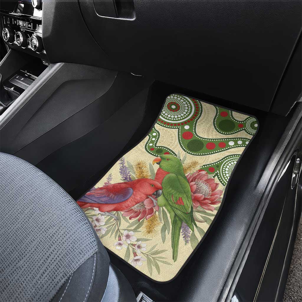Australia Moluccan Eclectus Car Mats Australian Native Flowers Indigenous Art - Aussie Hoodie