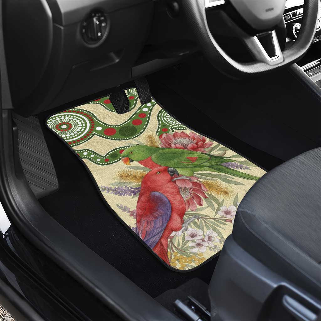 Australia Moluccan Eclectus Car Mats Australian Native Flowers Indigenous Art - Aussie Hoodie