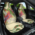 Australia Moluccan Eclectus Car Seat Cover Australian Native Flowers Indigenous Art - Aussie Hoodie