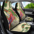 Australia Moluccan Eclectus Car Seat Cover Australian Native Flowers Indigenous Art - Aussie Hoodie