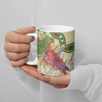 Australia Moluccan Eclectus Ceramic Mug Australian Native Flowers Indigenous Art - Aussie Hoodie