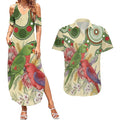 Australia Moluccan Eclectus Couples Matching Summer Maxi Dress and Hawaiian Shirt Australian Native Flowers Indigenous Art - Aussie Hoodie