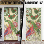 Australia Moluccan Eclectus Door Cover Australian Native Flowers Indigenous Art - Aussie Hoodie