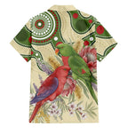 Australia Moluccan Eclectus Family Matching Long Sleeve Bodycon Dress and Hawaiian Shirt Australian Native Flowers Indigenous Art - Aussie Hoodie