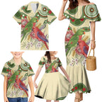 Australia Moluccan Eclectus Family Matching Mermaid Dress and Hawaiian Shirt Australian Native Flowers Indigenous Art - Aussie Hoodie