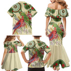 Australia Moluccan Eclectus Family Matching Mermaid Dress and Hawaiian Shirt Australian Native Flowers Indigenous Art - Aussie Hoodie