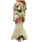 Australia Moluccan Eclectus Family Matching Mermaid Dress and Hawaiian Shirt Australian Native Flowers Indigenous Art - Aussie Hoodie