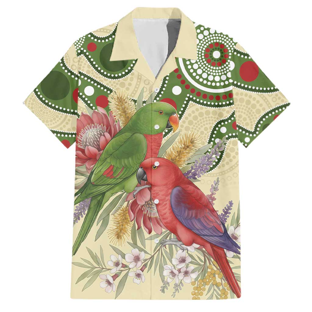 Australia Moluccan Eclectus Family Matching Summer Maxi Dress and Hawaiian Shirt Australian Native Flowers Indigenous Art - Aussie Hoodie