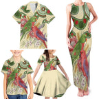 Australia Moluccan Eclectus Family Matching Tank Maxi Dress and Hawaiian Shirt Australian Native Flowers Indigenous Art - Aussie Hoodie