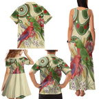 Australia Moluccan Eclectus Family Matching Tank Maxi Dress and Hawaiian Shirt Australian Native Flowers Indigenous Art - Aussie Hoodie