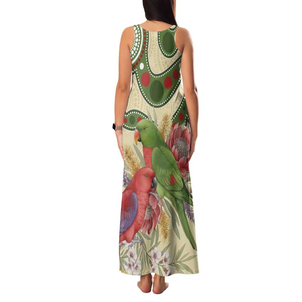 Australia Moluccan Eclectus Family Matching Tank Maxi Dress and Hawaiian Shirt Australian Native Flowers Indigenous Art - Aussie Hoodie
