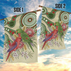 Australia Moluccan Eclectus Garden Flag Australian Native Flowers Indigenous Art - Aussie Hoodie