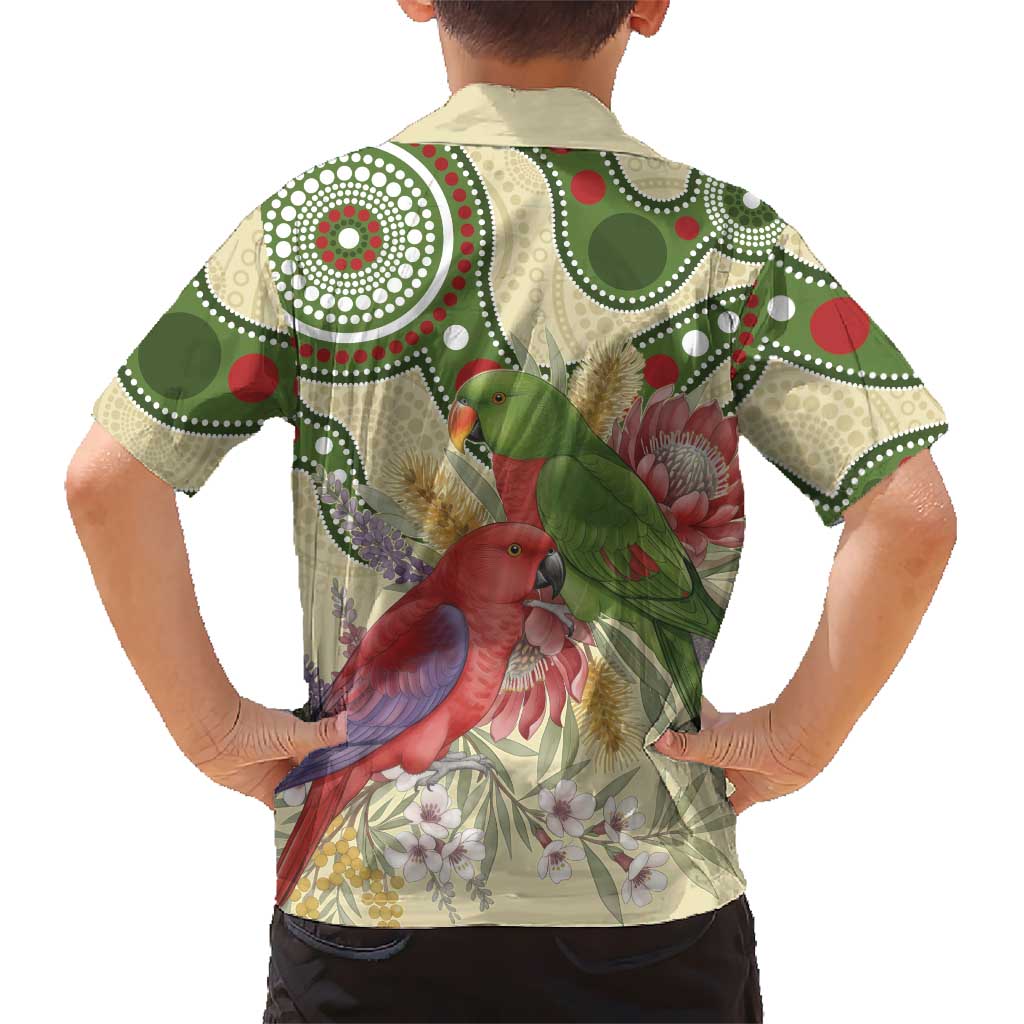 Australia Moluccan Eclectus Hawaiian Shirt Australian Native Flowers Indigenous Art - Aussie Hoodie