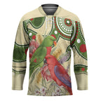 Australia Moluccan Eclectus Hockey Jersey Australian Native Flowers Indigenous Art - Aussie Hoodie