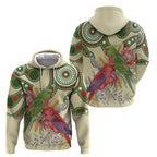 Australia Moluccan Eclectus Hoodie Australian Native Flowers Indigenous Art - Aussie Hoodie