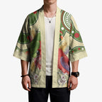 Australia Moluccan Eclectus Kimono Australian Native Flowers Indigenous Art - Aussie Hoodie