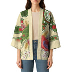 Australia Moluccan Eclectus Kimono Australian Native Flowers Indigenous Art - Aussie Hoodie