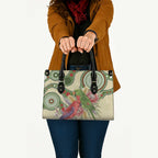 Australia Moluccan Eclectus Leather Bag Australian Native Flowers Indigenous Art - Aussie Hoodie