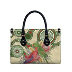 Australia Moluccan Eclectus Leather Bag Australian Native Flowers Indigenous Art - Aussie Hoodie
