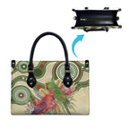Australia Moluccan Eclectus Leather Bag Australian Native Flowers Indigenous Art - Aussie Hoodie