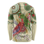Australia Moluccan Eclectus Long Sleeve Shirt Australian Native Flowers Indigenous Art - Aussie Hoodie