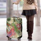 Australia Moluccan Eclectus Luggage Cover Australian Native Flowers Indigenous Art - Aussie Hoodie