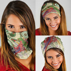 Australia Moluccan Eclectus Neck Gaiter Australian Native Flowers Indigenous Art - Aussie Hoodie