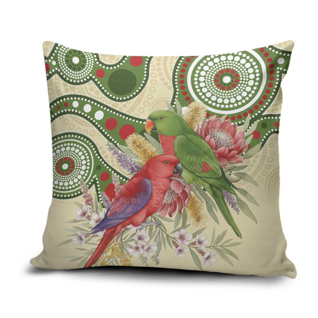Australia Moluccan Eclectus Pillow Cover Australian Native Flowers Indigenous Art - Aussie Hoodie