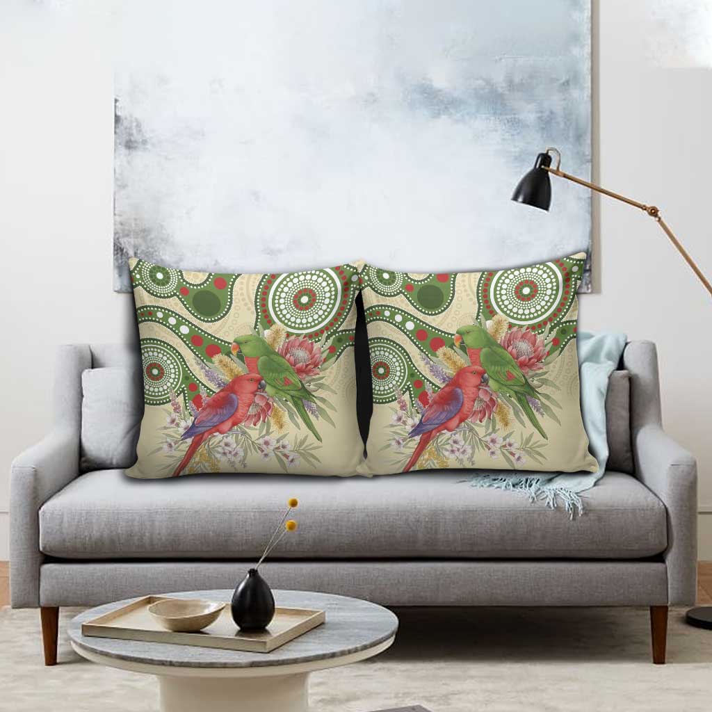 Australia Moluccan Eclectus Pillow Cover Australian Native Flowers Indigenous Art - Aussie Hoodie