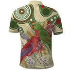 Australia Moluccan Eclectus Polo Shirt Australian Native Flowers Indigenous Art - Aussie Hoodie