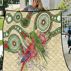 Australia Moluccan Eclectus Quilt Australian Native Flowers Indigenous Art - Aussie Hoodie