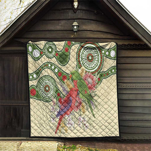 Australia Moluccan Eclectus Quilt Australian Native Flowers Indigenous Art - Aussie Hoodie