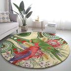 Australia Moluccan Eclectus Round Carpet Australian Native Flowers Indigenous Art - Aussie Hoodie
