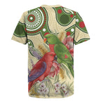 Australia Moluccan Eclectus Rugby Jersey Australian Native Flowers Indigenous Art - Aussie Hoodie