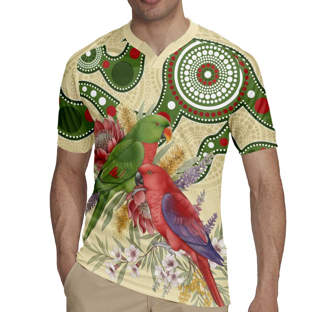 Australia Moluccan Eclectus Rugby Jersey Australian Native Flowers Indigenous Art - Aussie Hoodie