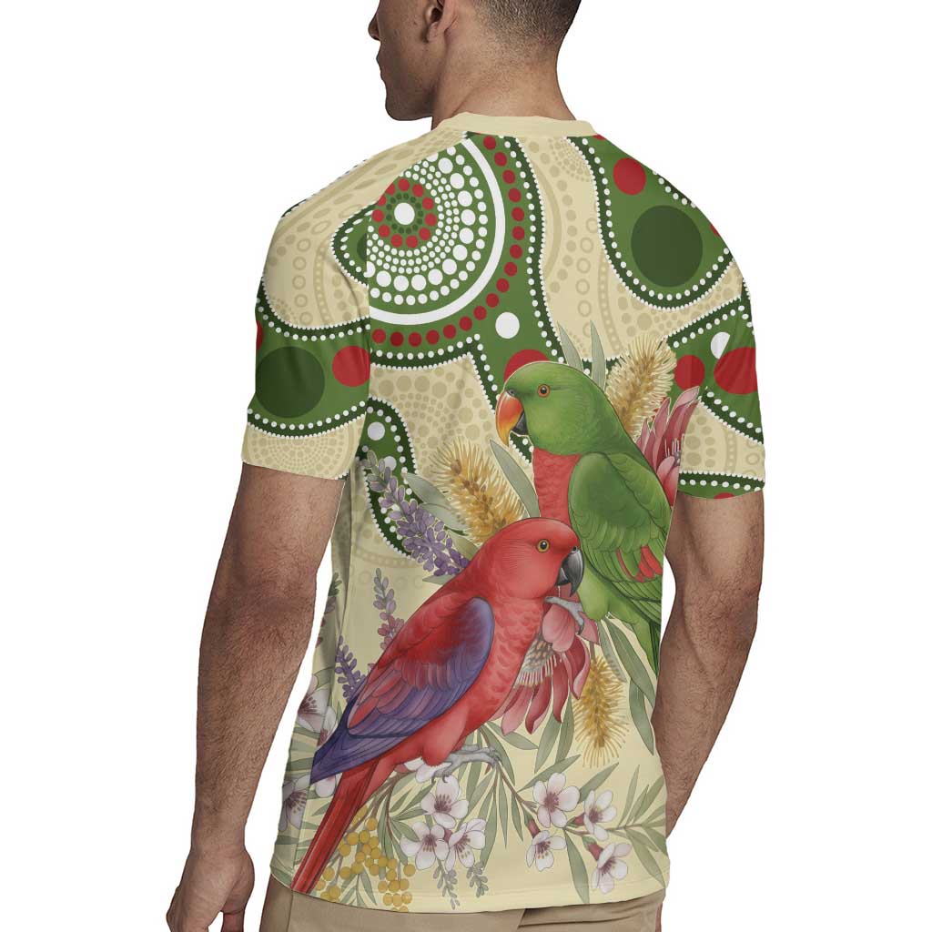 Australia Moluccan Eclectus Rugby Jersey Australian Native Flowers Indigenous Art - Aussie Hoodie