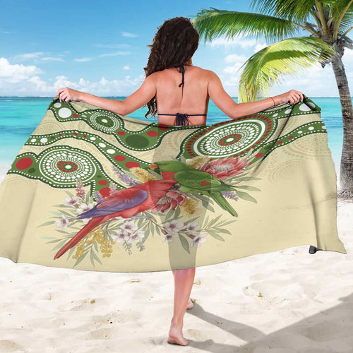 Australia Moluccan Eclectus Sarong Australian Native Flowers Indigenous Art - Aussie Hoodie