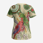 Australia Moluccan Eclectus Scrub Top Australian Native Flowers Indigenous Art - Aussie Hoodie