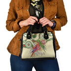 Australia Moluccan Eclectus Shoulder Handbag Australian Native Flowers Indigenous Art - Aussie Hoodie
