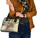 Australia Moluccan Eclectus Shoulder Handbag Australian Native Flowers Indigenous Art - Aussie Hoodie