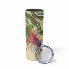 Australia Moluccan Eclectus Skinny Tumbler Australian Native Flowers Indigenous Art - Aussie Hoodie