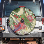 Australia Moluccan Eclectus Spare Tire Cover Australian Native Flowers Indigenous Art - Aussie Hoodie
