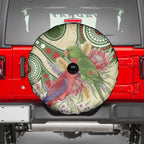 Australia Moluccan Eclectus Spare Tire Cover Australian Native Flowers Indigenous Art - Aussie Hoodie