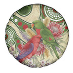 Australia Moluccan Eclectus Spare Tire Cover Australian Native Flowers Indigenous Art - Aussie Hoodie