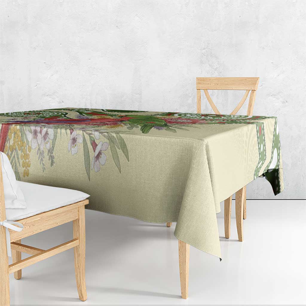 Australia Moluccan Eclectus Tablecloth Australian Native Flowers Indigenous Art - Aussie Hoodie