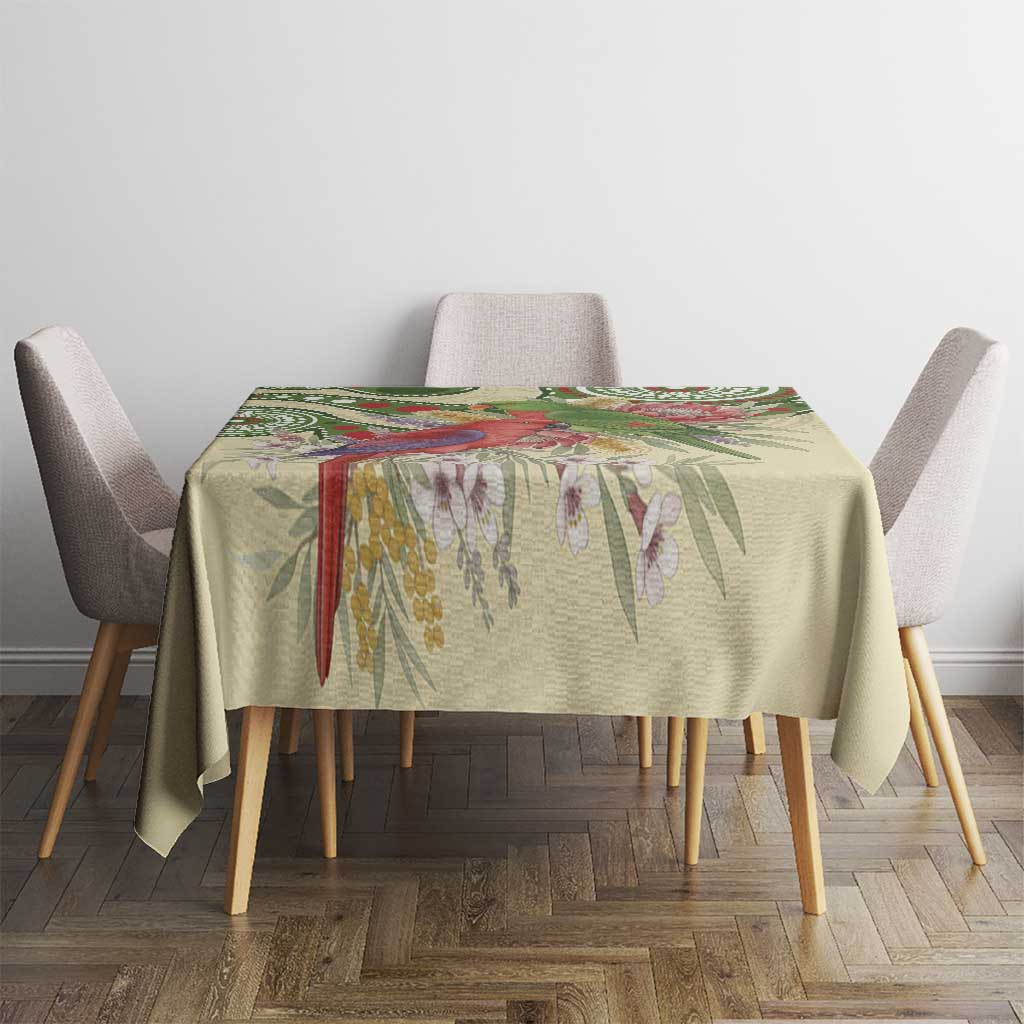 Australia Moluccan Eclectus Tablecloth Australian Native Flowers Indigenous Art - Aussie Hoodie
