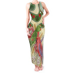 Australia Moluccan Eclectus Tank Maxi Dress Australian Native Flowers Indigenous Art - Aussie Hoodie
